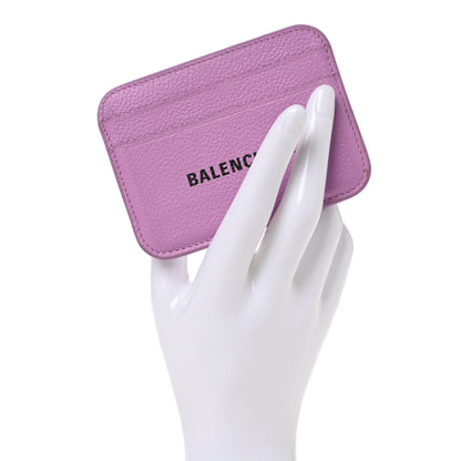 Balenciaga Grained Calfskin Logo Cash Rounded Card Holder Lilac Black 2 of 6