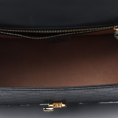 Gucci Guccissima Signature Medium Sylvie Top Handle Bag Black 4 of 6