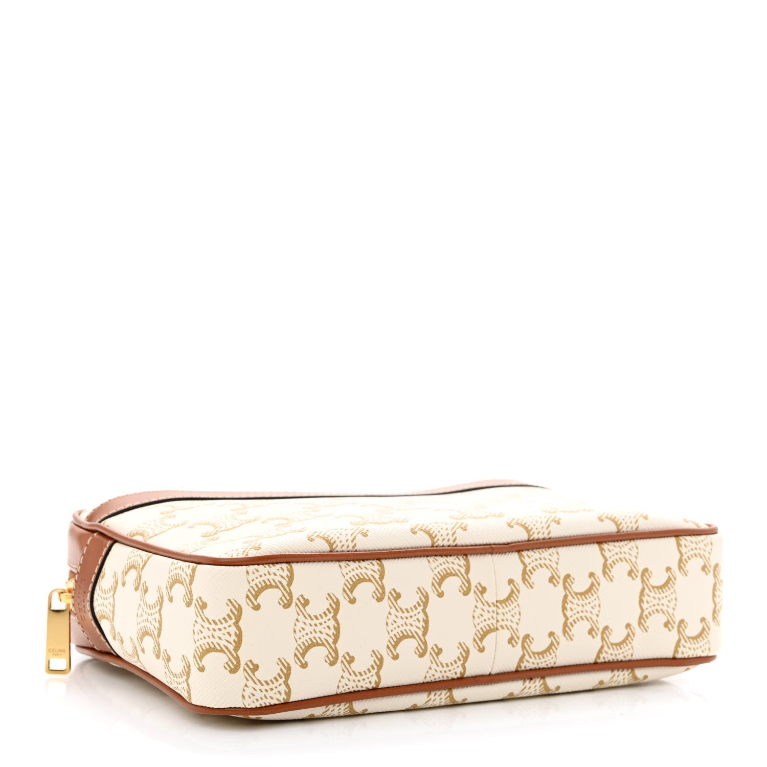 Celine Calfskin Triomphe Canvas Small Patapans White 4 of 10