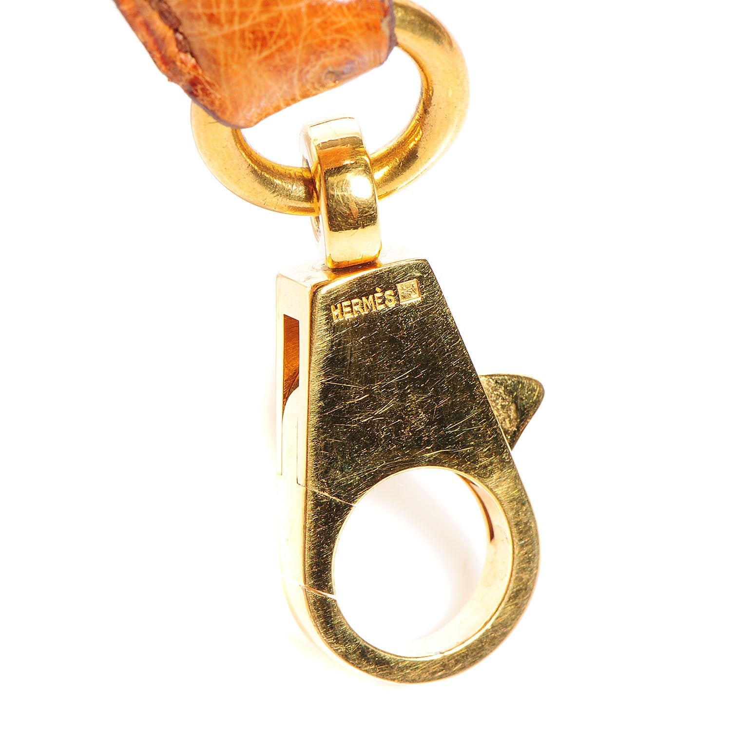 Hermes Ostrich Shoulder Strap Cognac 5 of 5