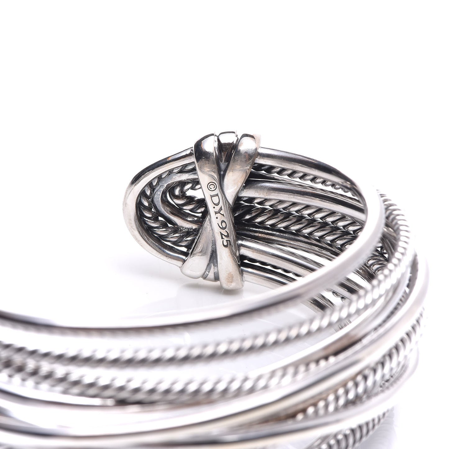 Sterling Silver Wide Crossover Cuff Bracelet