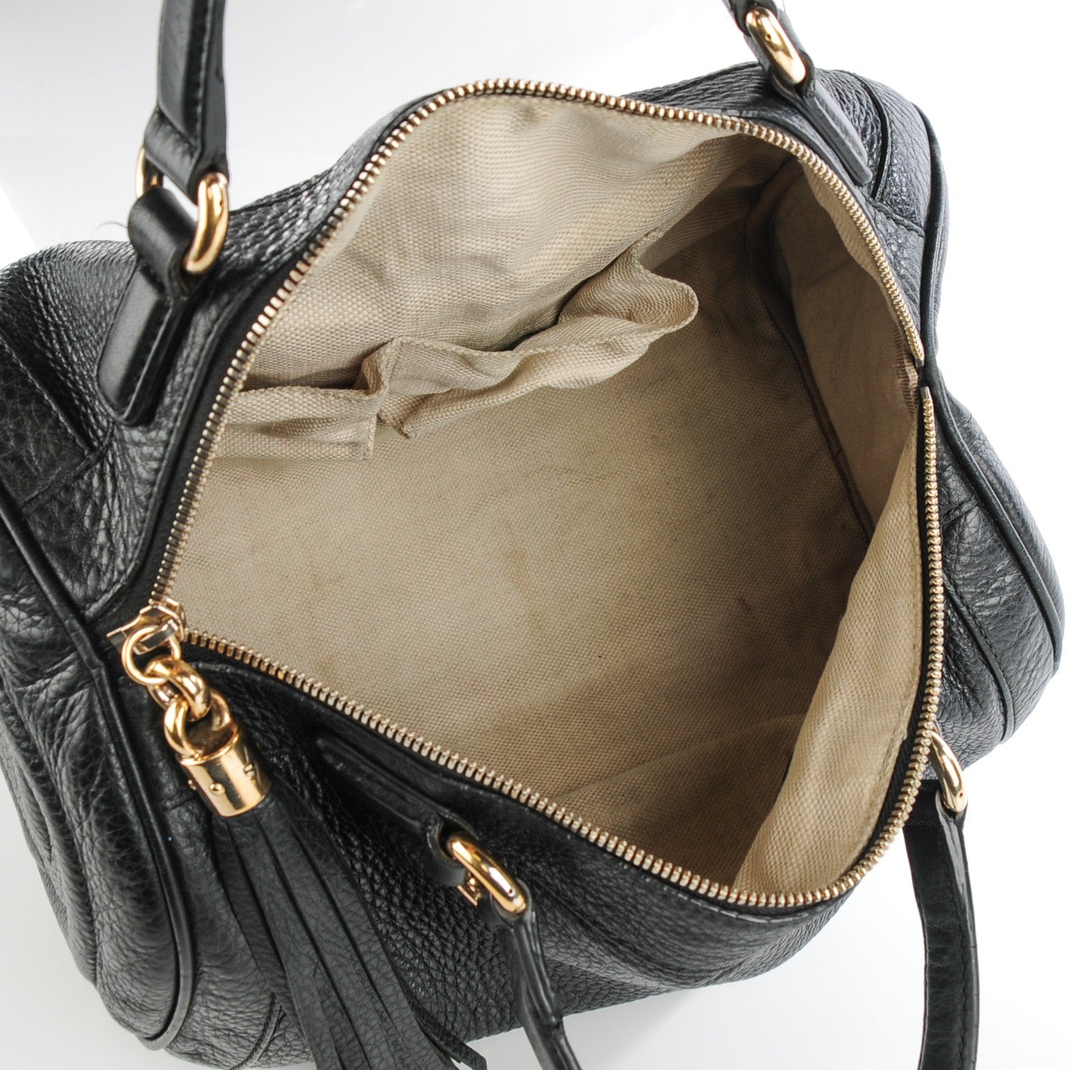 Gucci Pebbled Calfskin Medium Soho Boston Black 5 of 9