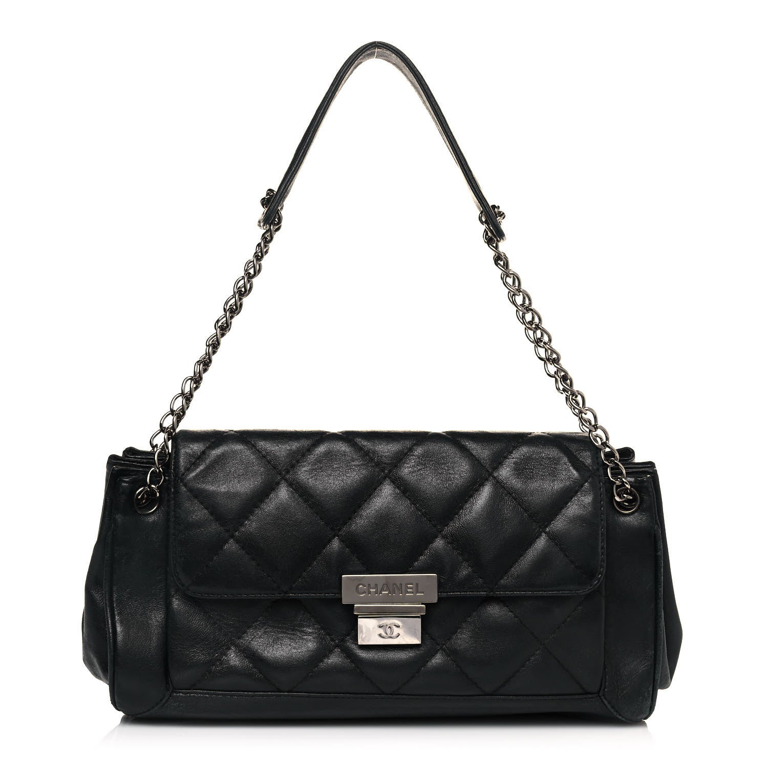 Chanel Calfskin Quilted Accordion Flap Black 1 of 15