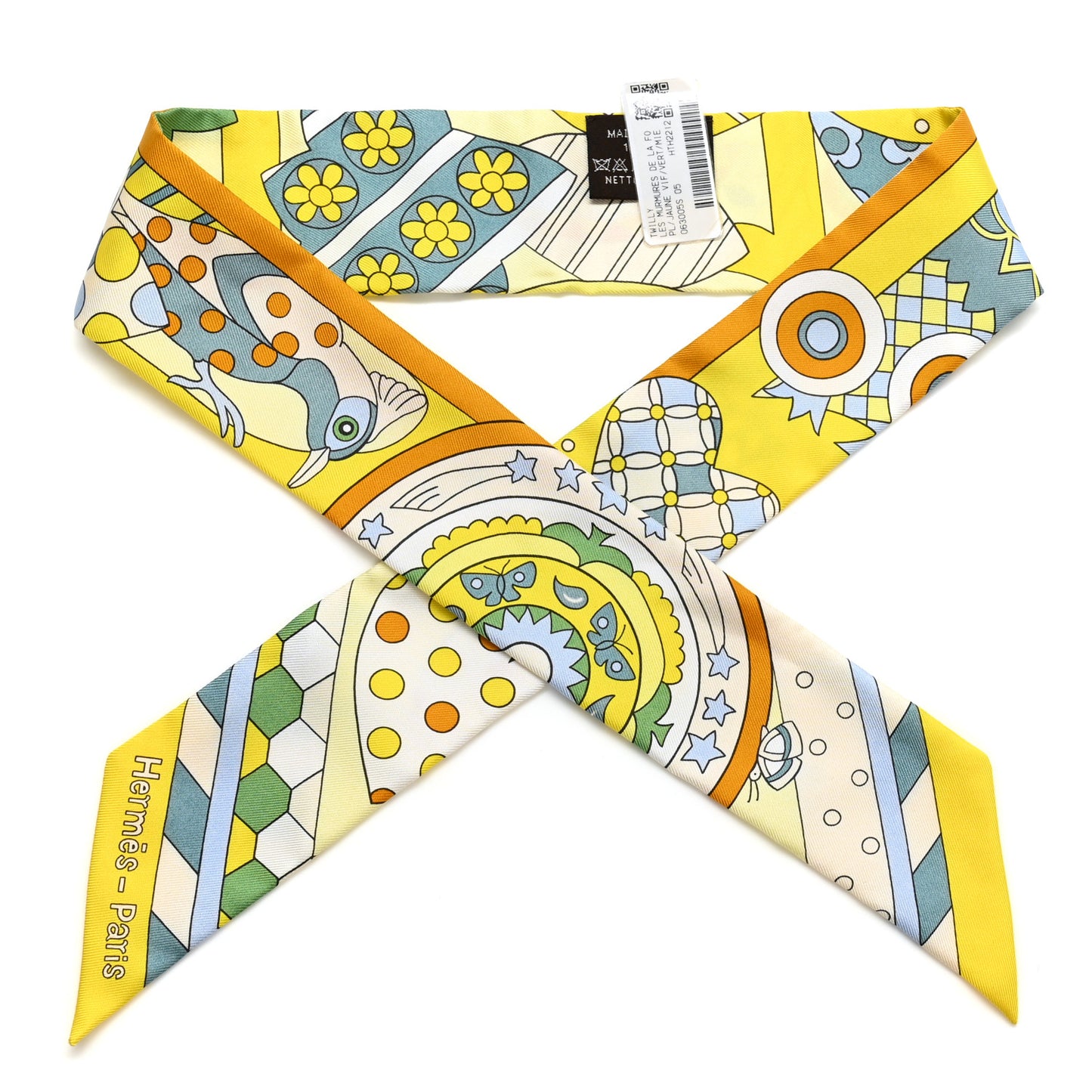 Silk Les Murmures de la Foret Twilly Jaune Vif Vert Miel