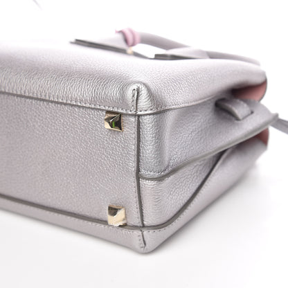 MCM Metallic Grained Calfskin Mini Milla Tote Spike Silver 15 of 15