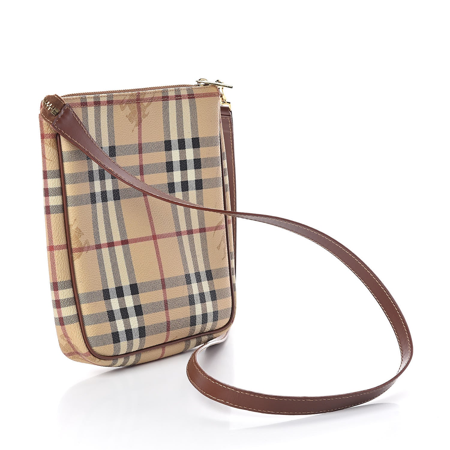 Burberry Haymarket Check Crossbody Bag Brown 3 of 9