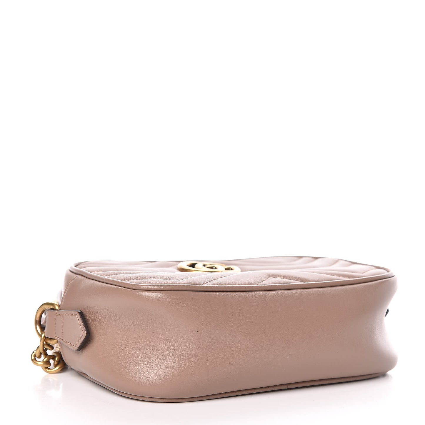 Calfskin Matelasse Mini GG Marmont Chain Shoulder Bag Nude