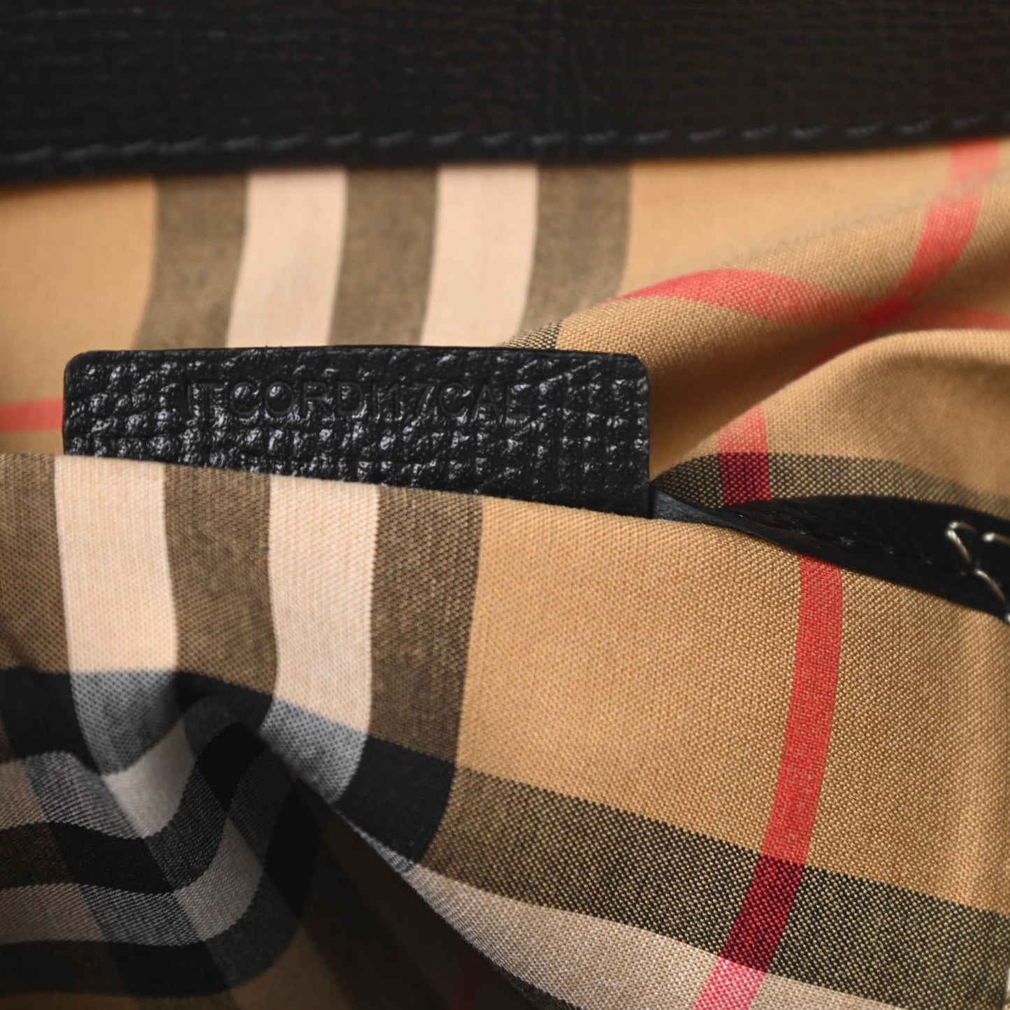Derby Calfskin House Check Medium Banner Tote Black
