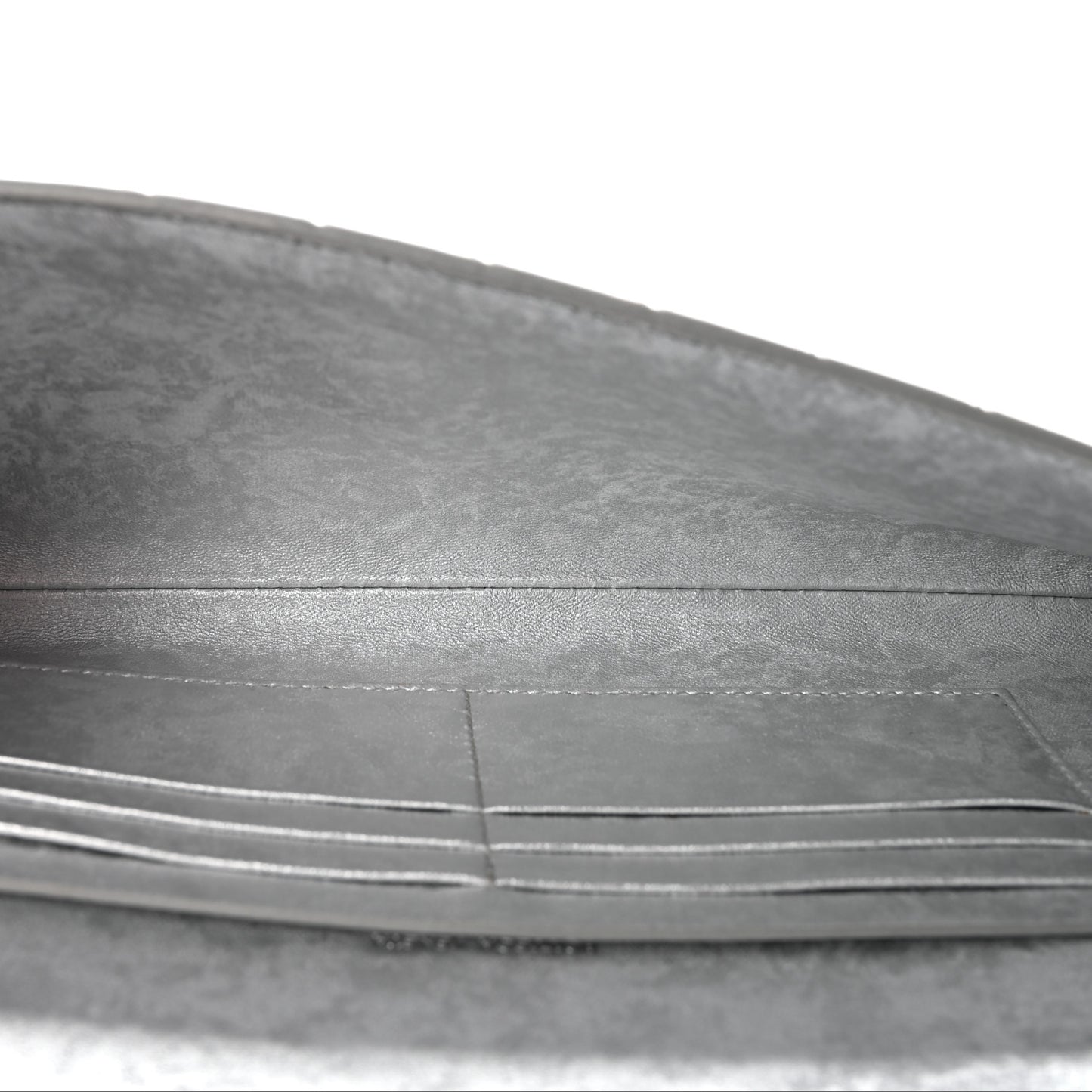 Metallic Lambskin Intrecciato Long Andiamo Top Handle Clutch Silver