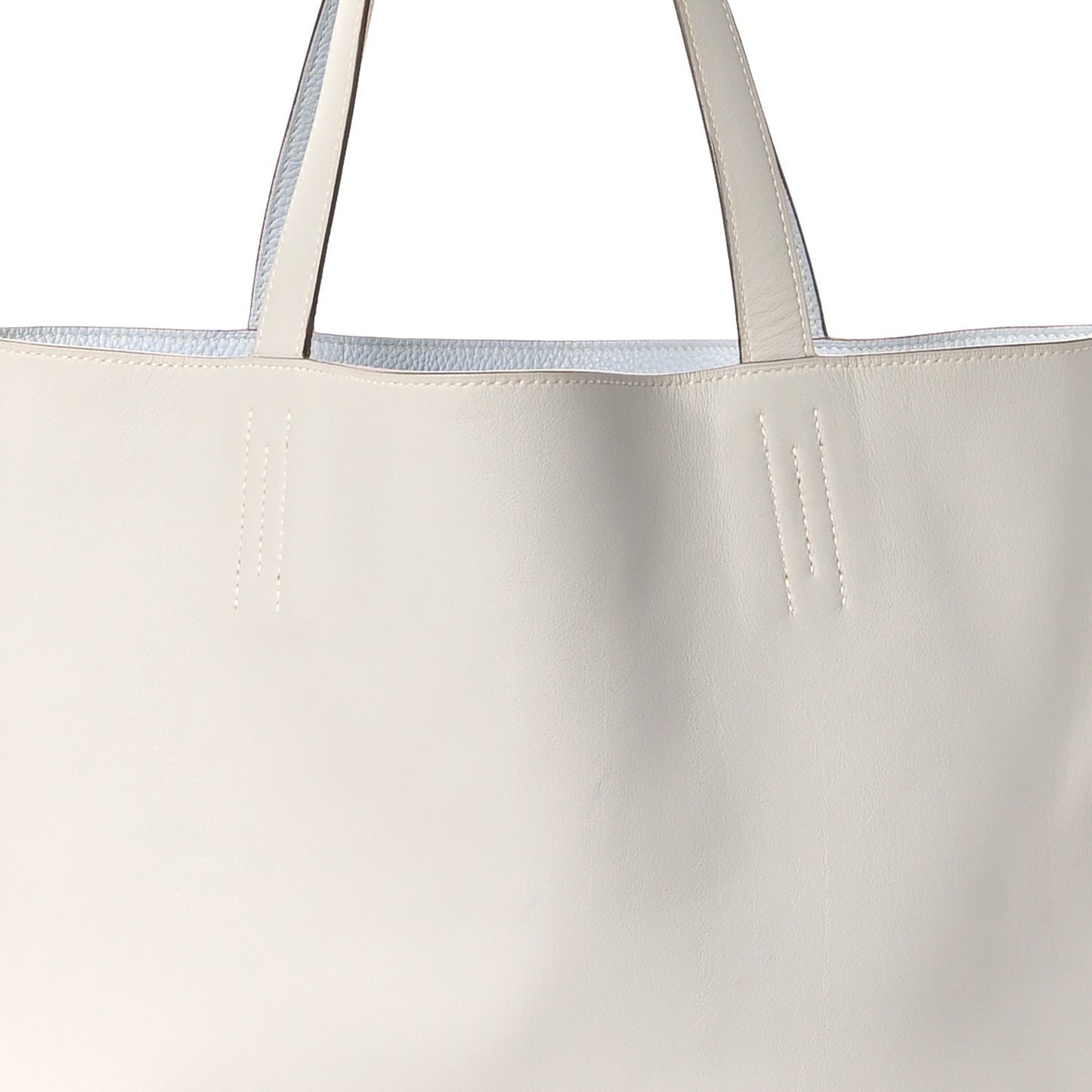 Veau Sikkim Taurillon Clemence Double Sens 36 Reversible Tote Bleu Pale Gris Perle