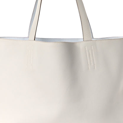 Hermes Veau Sikkim Taurillon Clemence Double Sens 36 Reversible Tote Bleu Pale Gris Perle 11 of 17