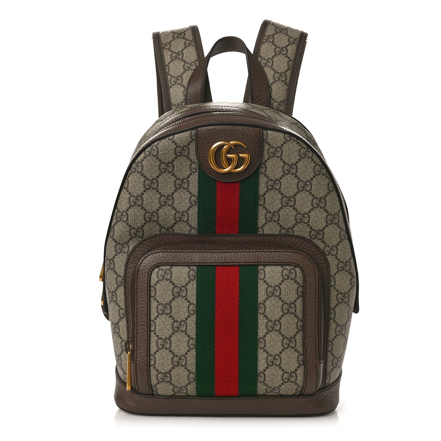 Gucci GG Supreme Monogram Calfskin Web Small Ophidia Day Backpack Beige Ebony New Acero 1 of 14