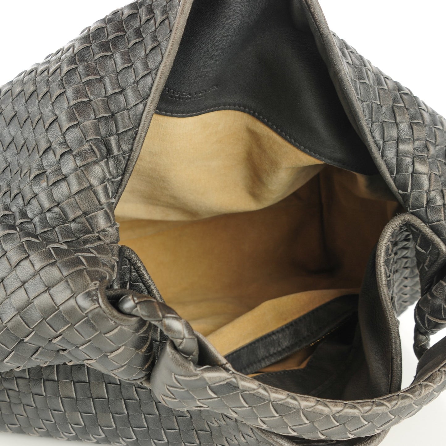 Nappa Intrecciato Sloane Hobo Ferro Gray