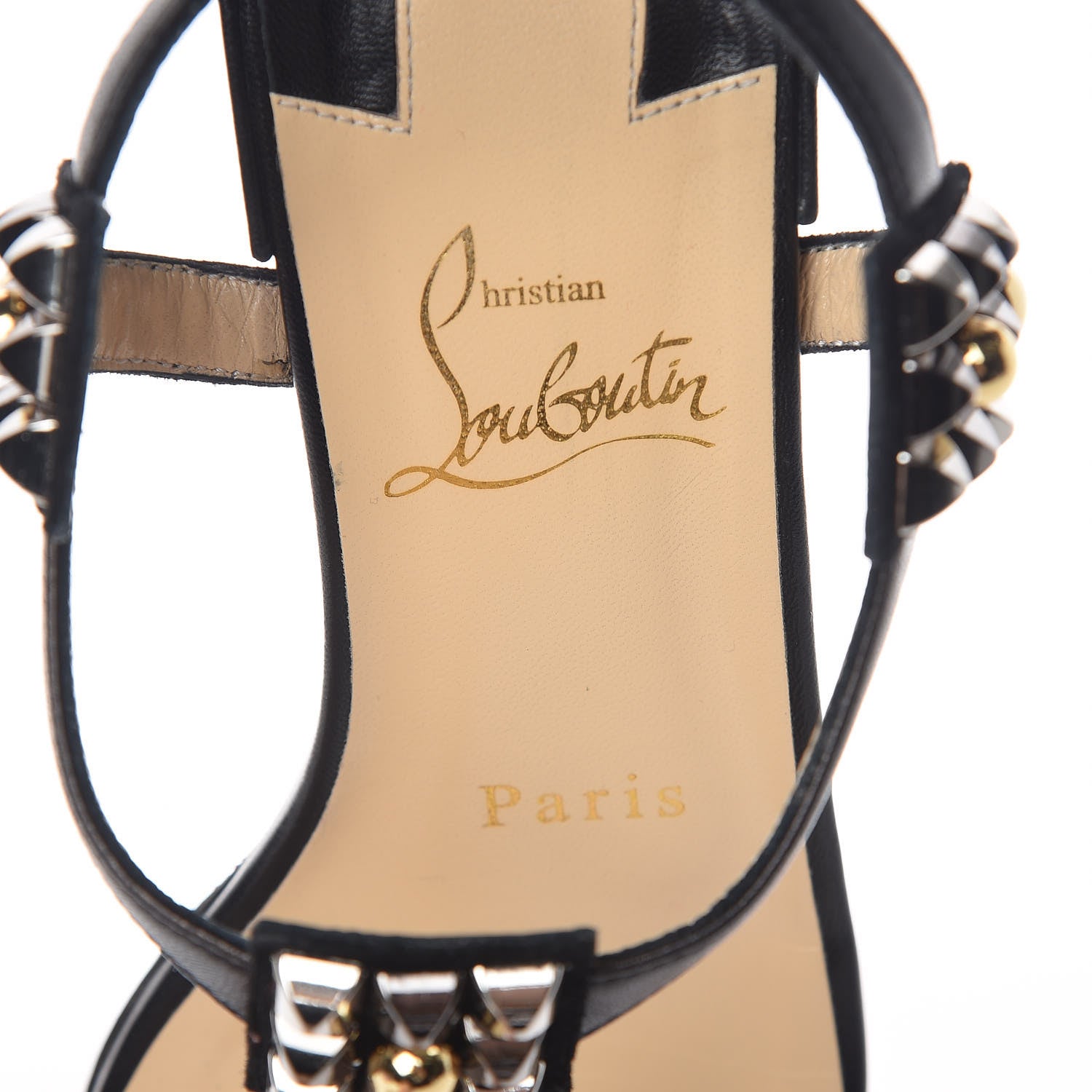 Christian Louboutin Nappa Kaleidra 25 T-Strap Sandals 36.5 Black 7 of 14