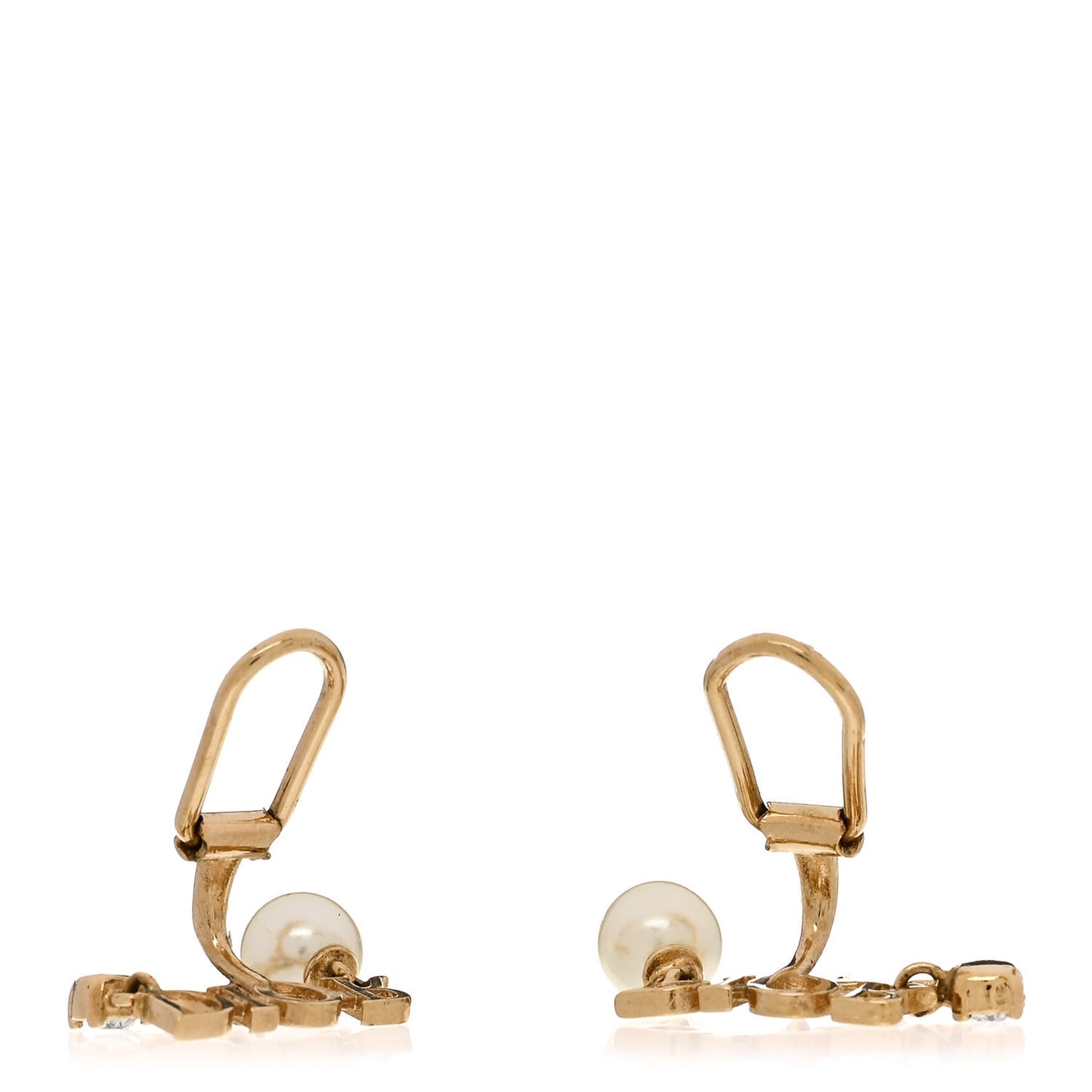 Pearl Crystal Dio(r)evolution Star Clip On Earrings Gold