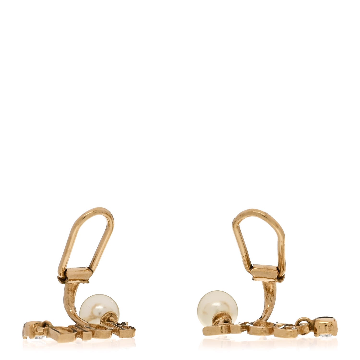 Christian Dior Pearl Crystal Dio(r)evolution Star Clip On Earrings Gold 3 of 4