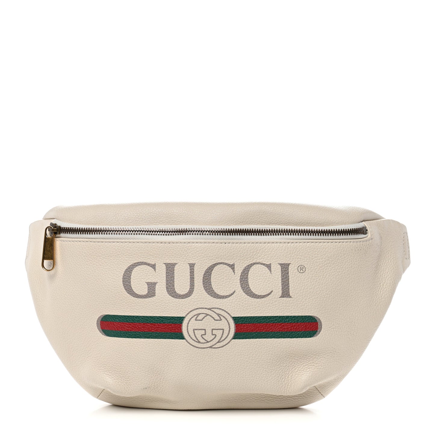 Grained Calfskin Logo Belt Bag White