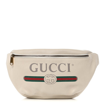 Gucci Grained Calfskin Logo Belt Bag White 1 of 10