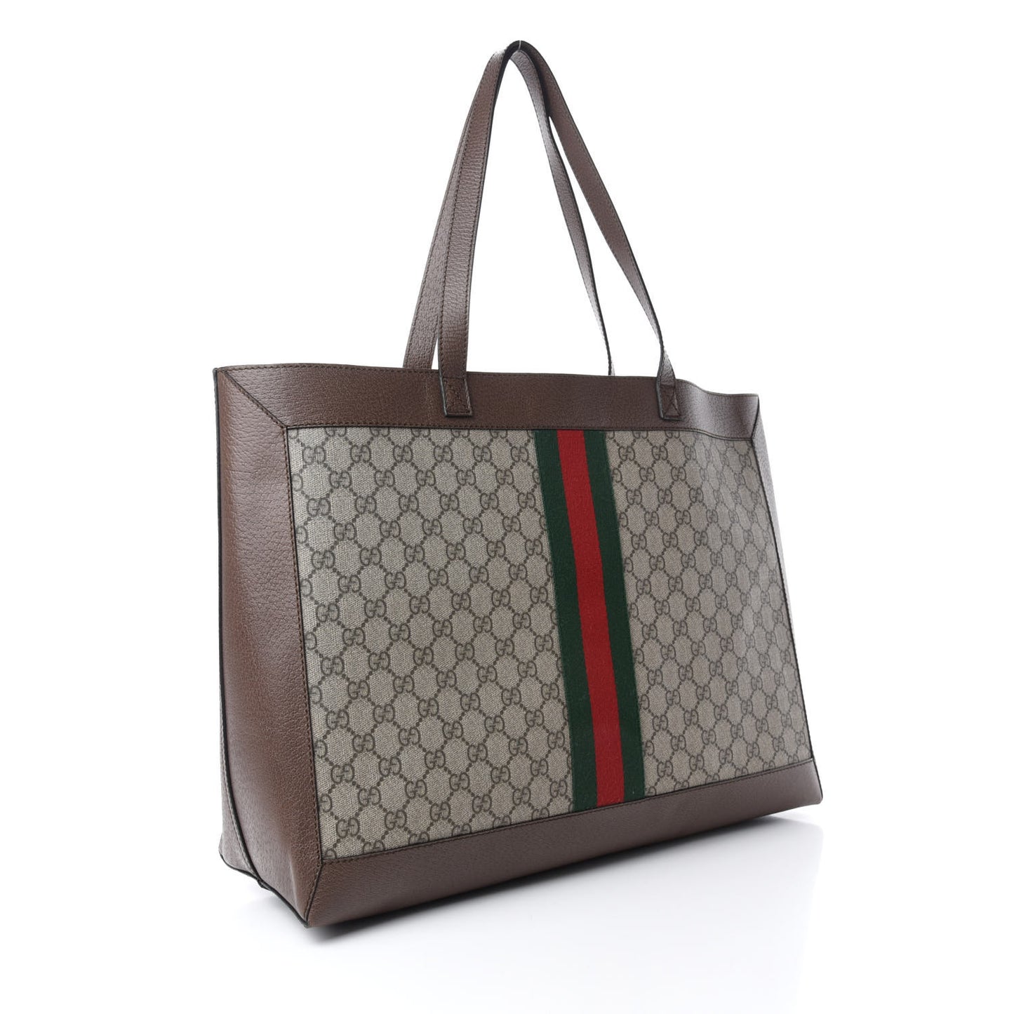 GG Supreme Monogram Web Ophidia Tote Brown