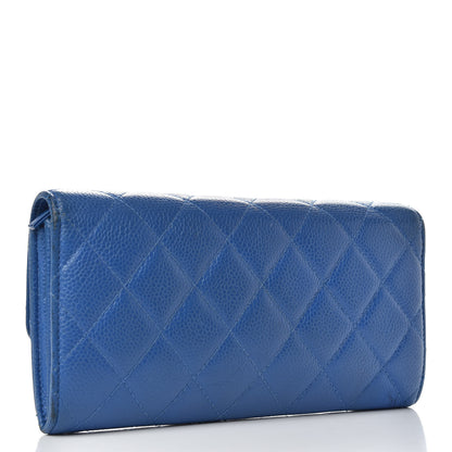 Chanel Caviar Quilted Large Flap Wallet Blue 3 of 9