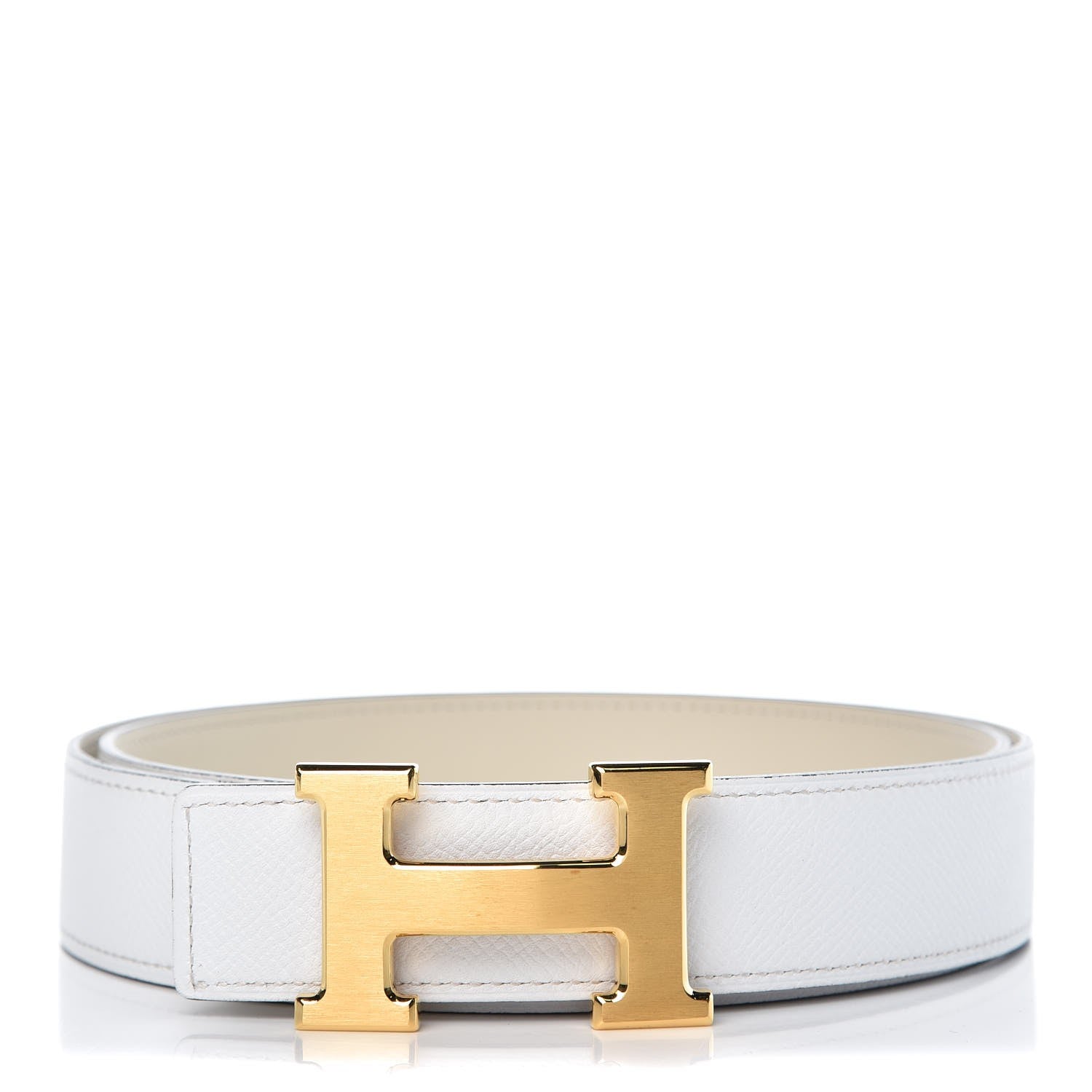 Hermes Swift Epsom 32mm H Belt 95 Craie White 1 of 8