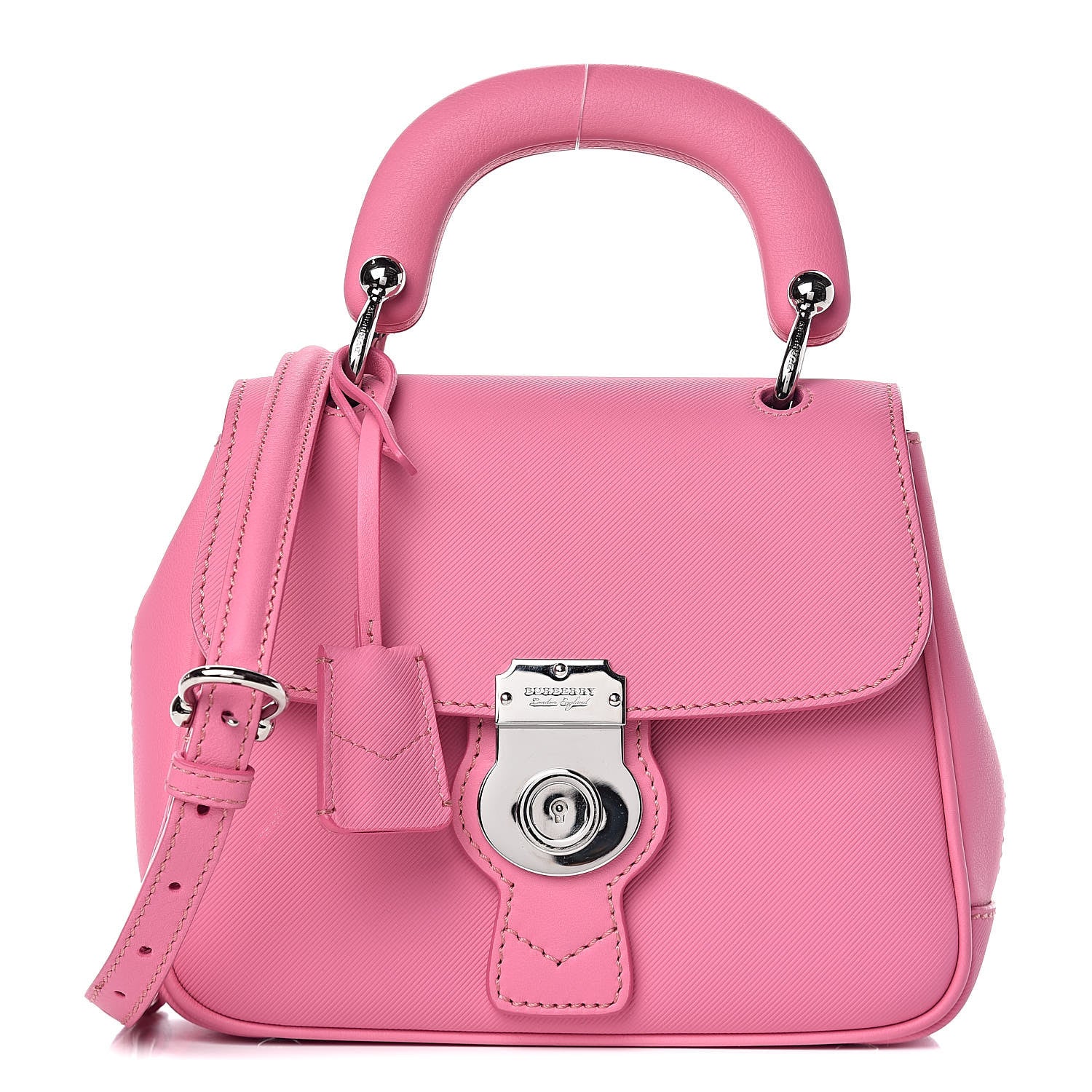 Burberry Trench Calfskin Small DK88 Top Handle Bag Rose Pink 1 of 20