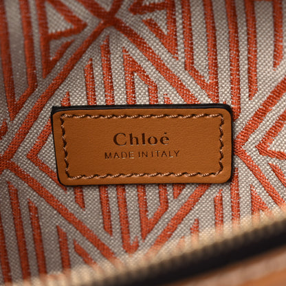 Chloe Calfskin Crocodile Embossed Small Daria Autumnal Brown 8 of 12