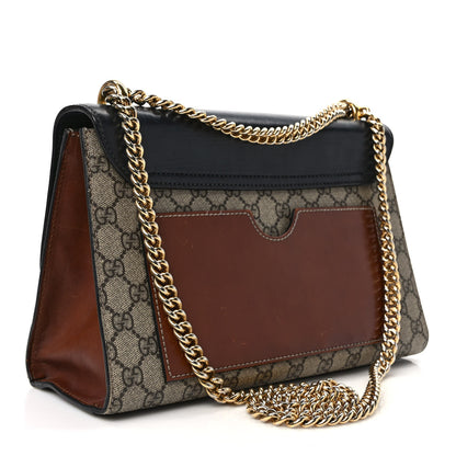 Gucci GG Supreme Monogram Calfskin Medium Padlock Shoulder Bag Beige Black Cuir 3 of 14