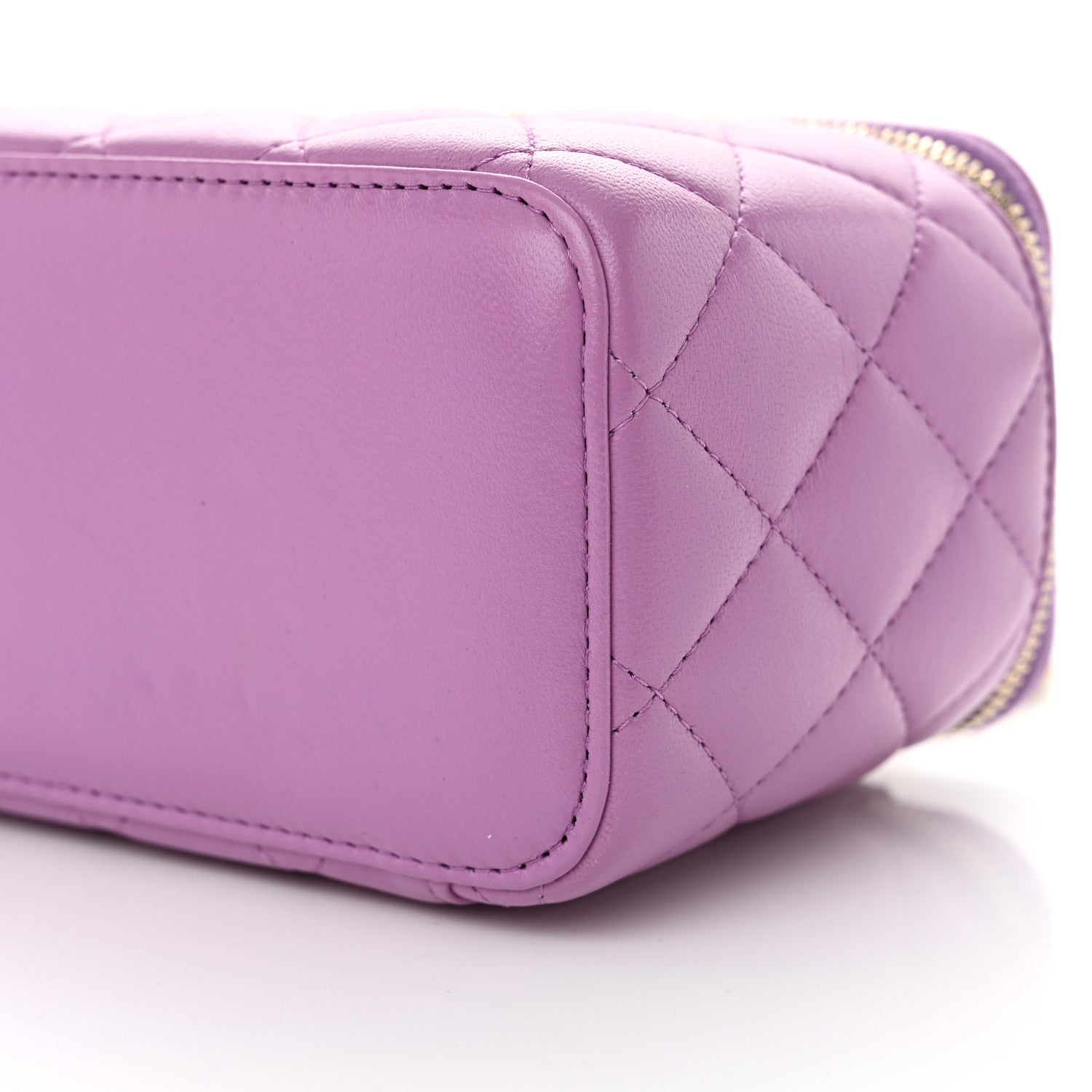 Chanel Lambskin Quilted Pearl Crush Small Vanity Case With Chain Purple 10 of 12