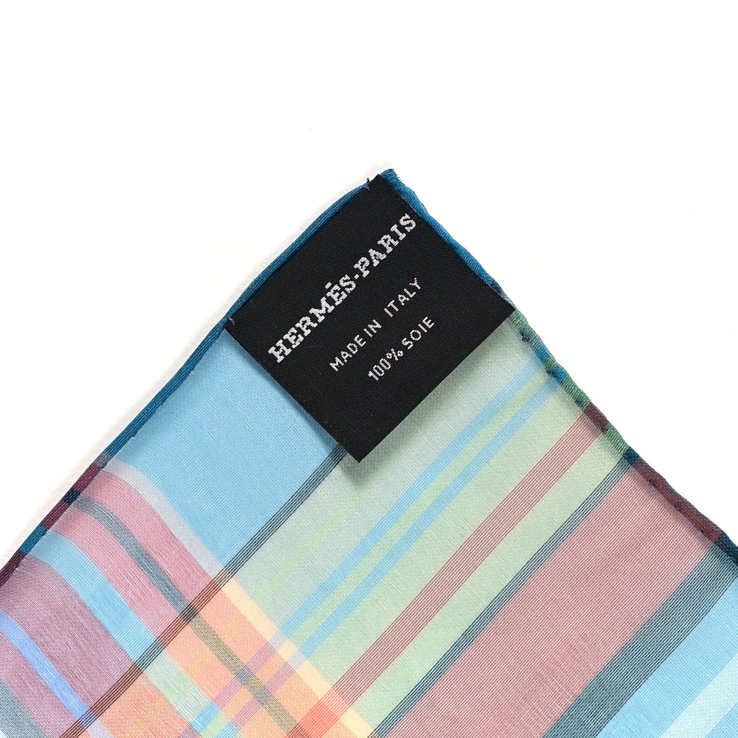 Silk Madras Ex Libris Bandana Scarf 55 Noir Turquoise Rouge