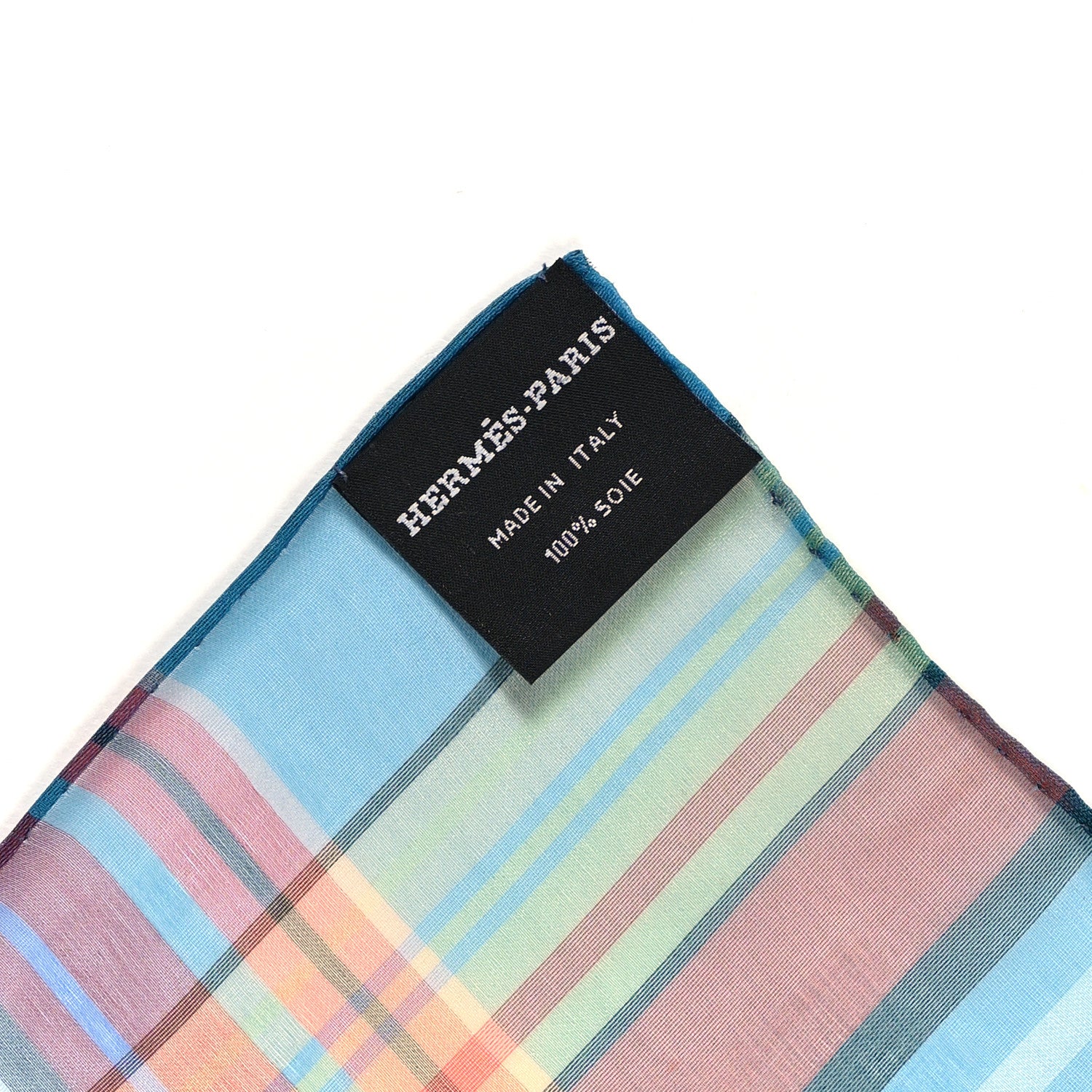 Hermes Silk Madras Ex Libris Bandana Scarf 55 Noir Turquoise Rouge 4 of 4