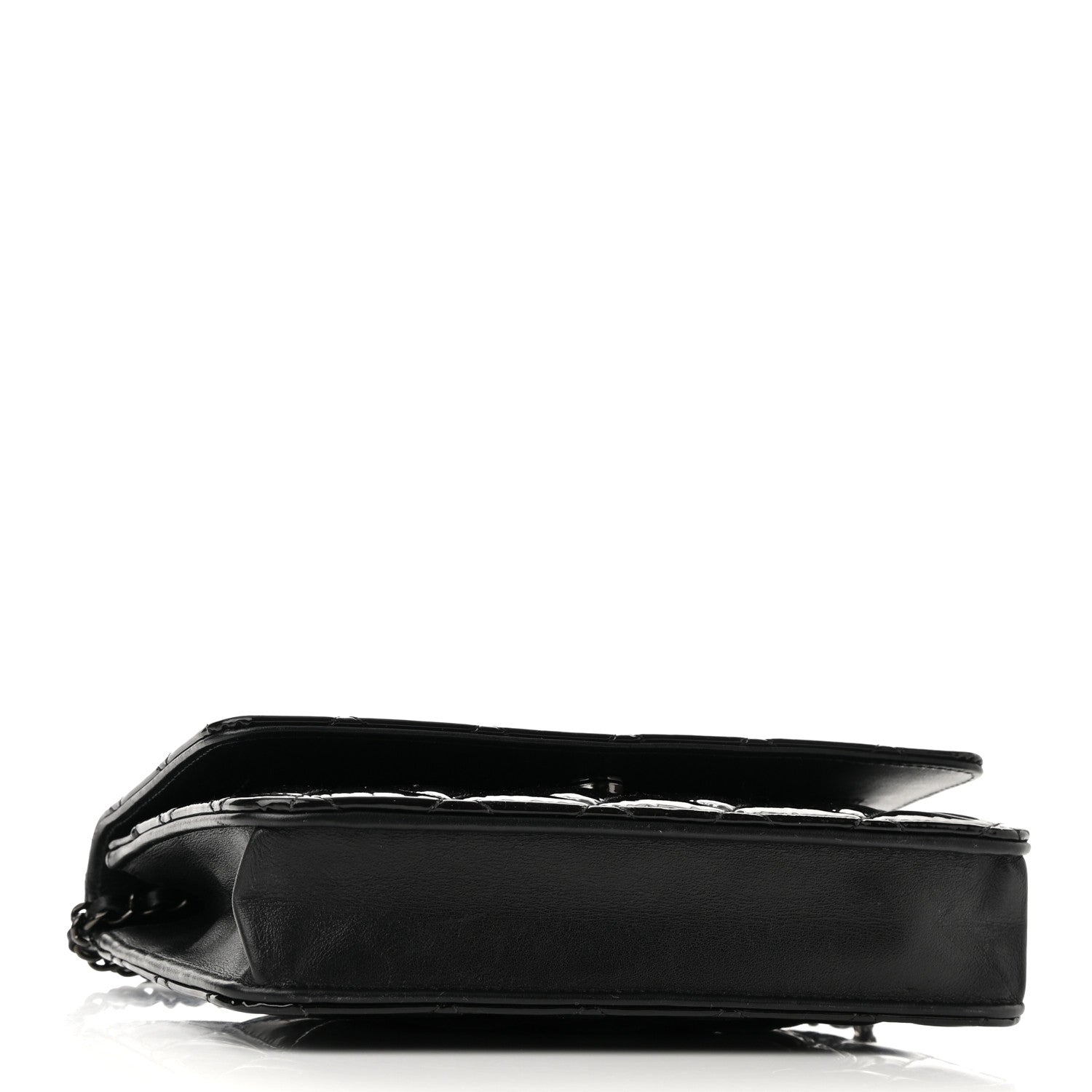 Chanel Patent Quilted Wallet On Chain WOC Black 4 of 11