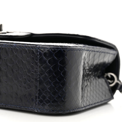 Chanel Snakeskin Mini Rectangular Flap Navy Blue 10 of 12