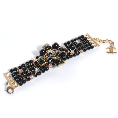 Chanel Beaded Gripoix Bracelet Black 5 of 5
