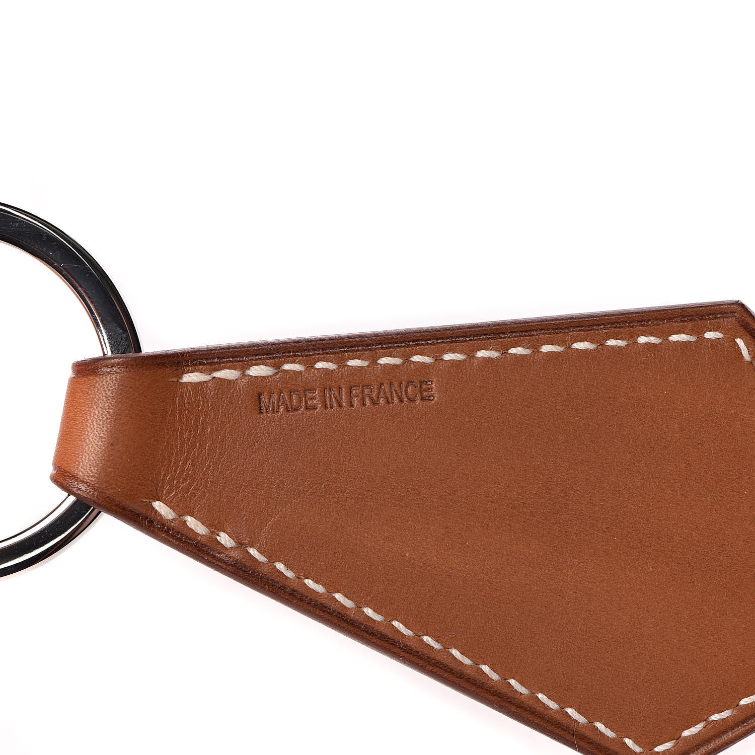 Hermes Barenia Palladium Tab Key Ring Fauve 3 of 5