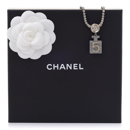Chanel Crystal CC Perfume Bottle Necklace Gold 7 of 7