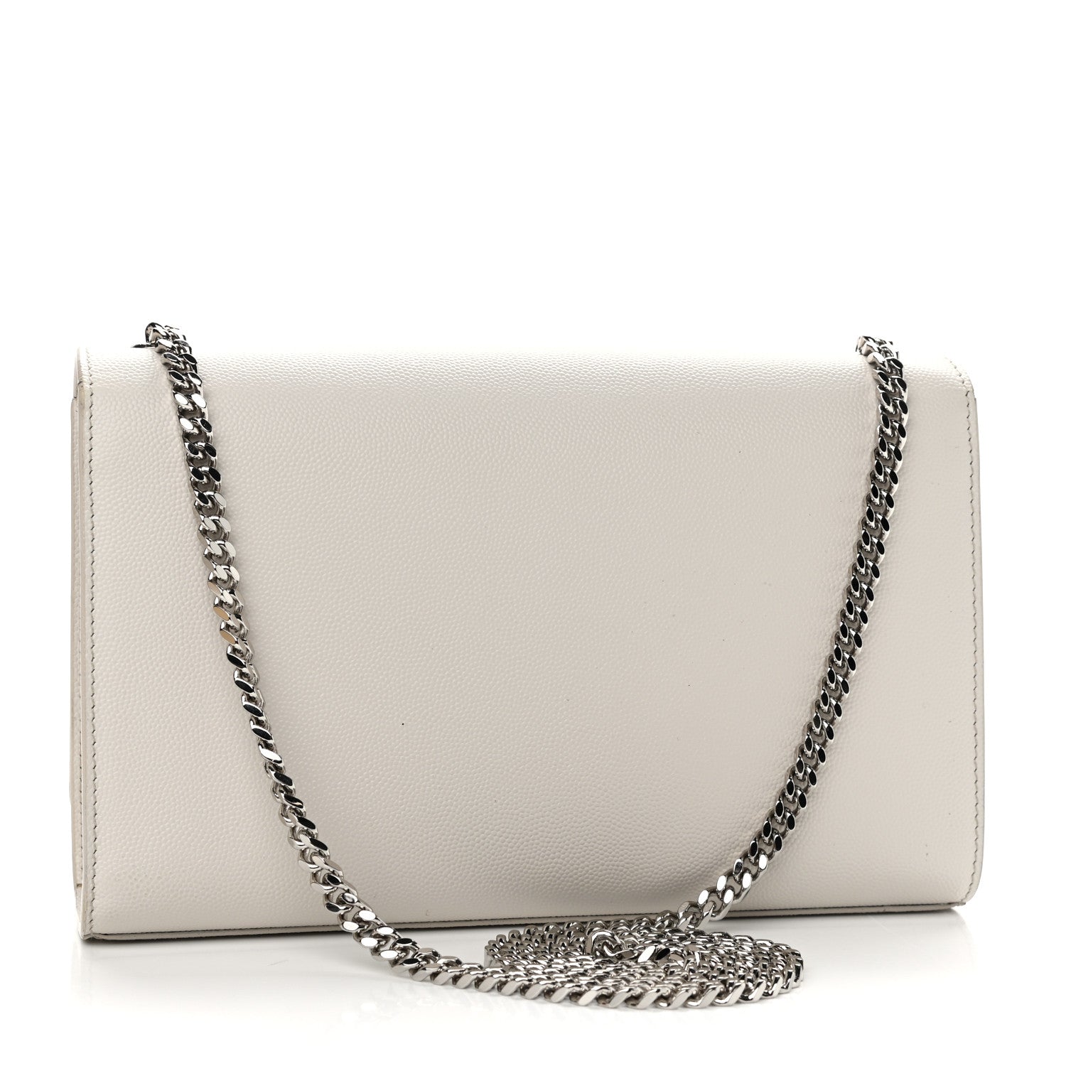 Saint Laurent Grain De Poudre Medium Classic Monogram Kate Satchel Icy White 2 of 13