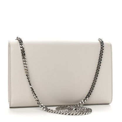 Saint Laurent Grain De Poudre Medium Classic Monogram Kate Satchel Icy White 2 of 13