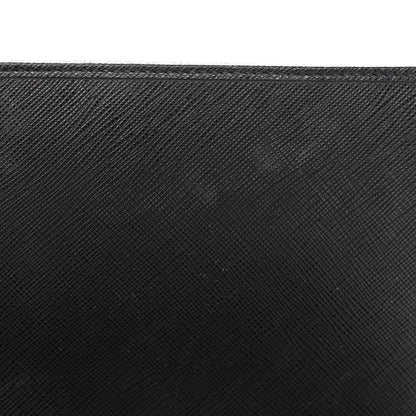 Prada Saffiano Lux Metal Logo Mini Chain Flap Crossbody Bag Black 13 of 13
