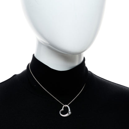 Tiffany Sterling Silver 16mm Elsa Peretti Open Heart Pendant Necklace 2 of 6