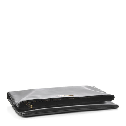 Saint Laurent Smooth Calfskin Letters Fold-Over Clutch Black 4 of 11