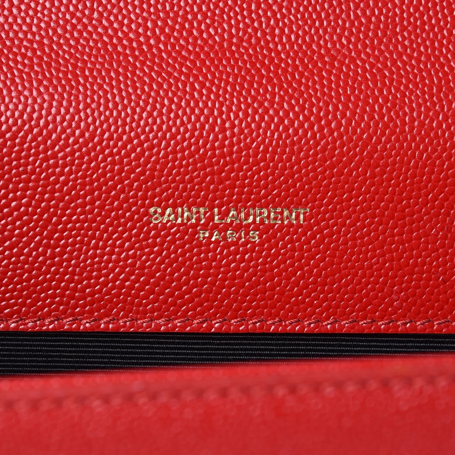 Saint Laurent Grain De Poudre Medium Monogram Kate Satchel Red 6 of 9