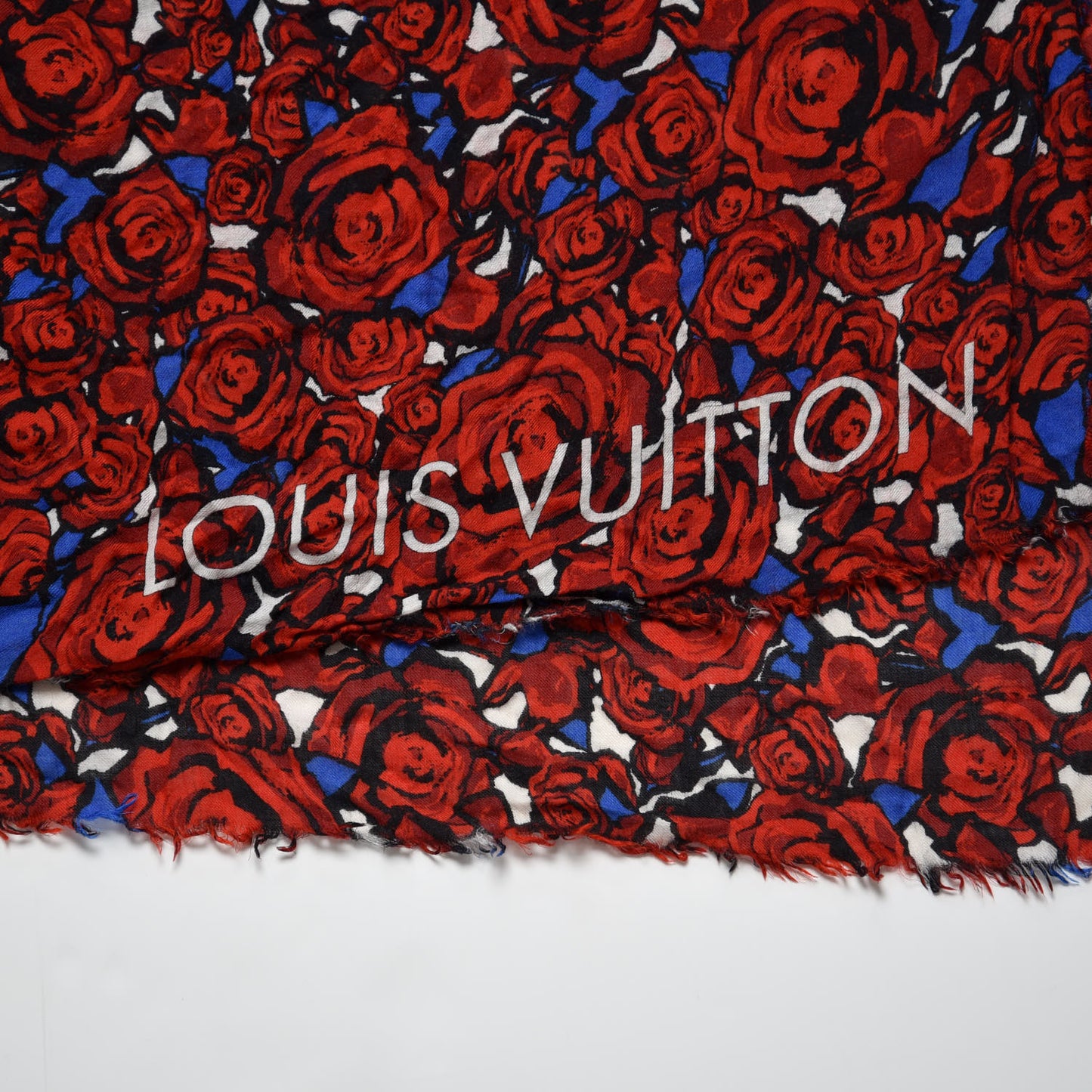 Silk Wool Cashmere Rock'n'Roses Stole Red
