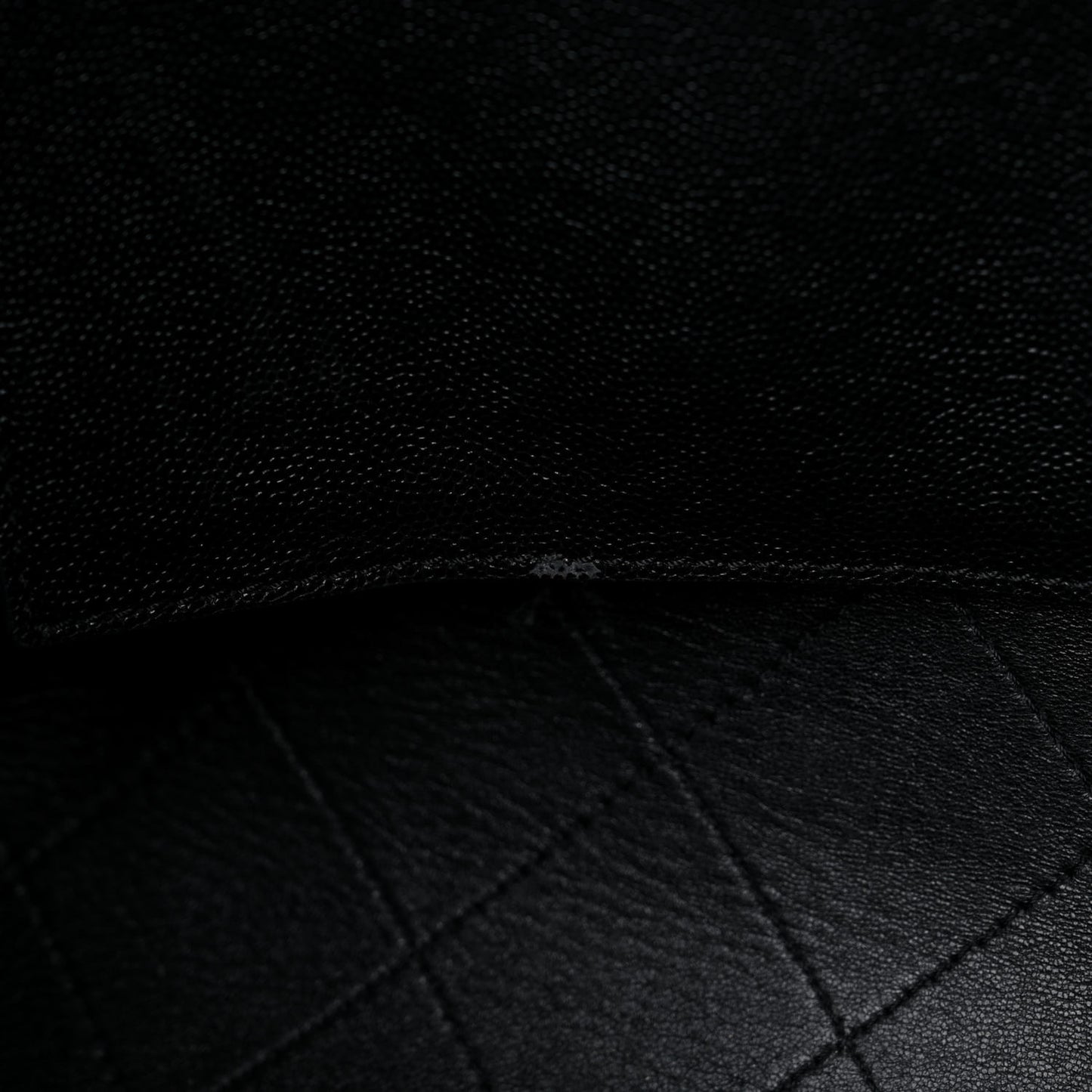 Caviar Stitched Large Shopping Tote Black