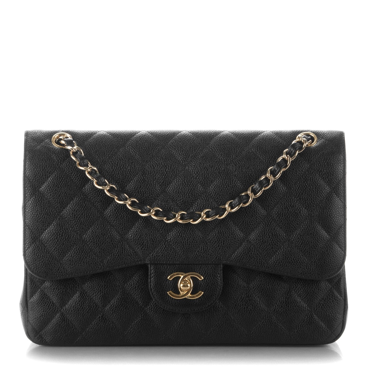 Chanel Caviar Quilted Jumbo Double Flap Black 1 of 8