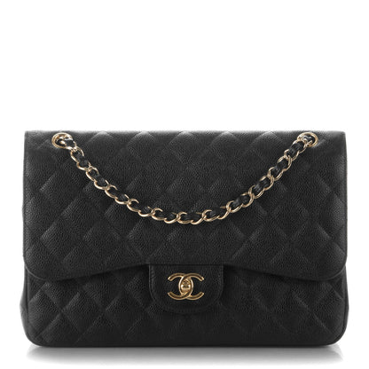 Chanel Caviar Quilted Jumbo Double Flap Black 1 of 8