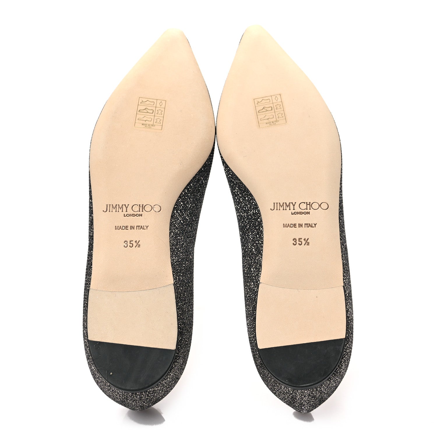 Jimmy Choo Glitter Romy Flats 35.5 Anthracite 5 of 8