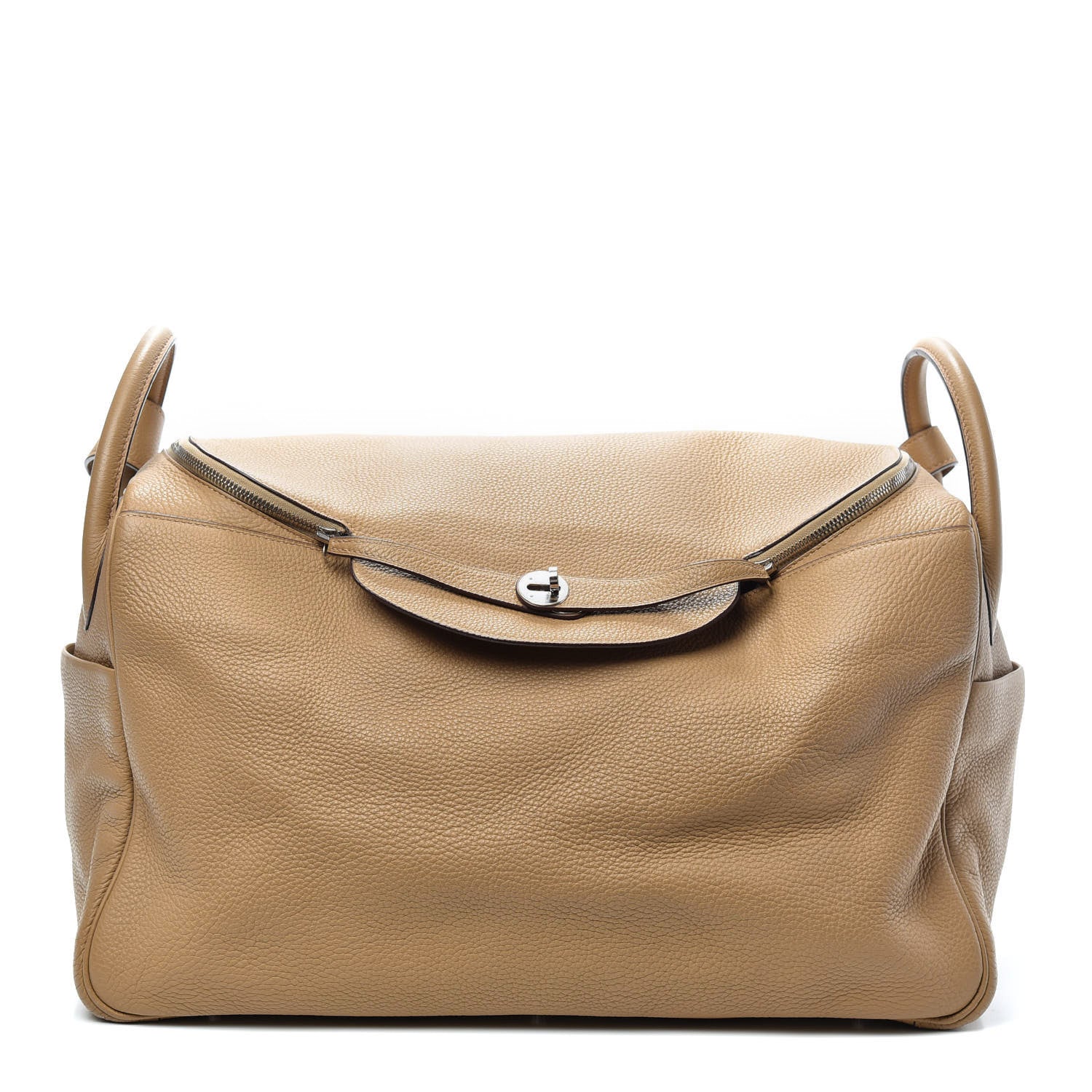 Hermes Taurillon Clemence Lindy 45 Tabac Camel 1 of 10