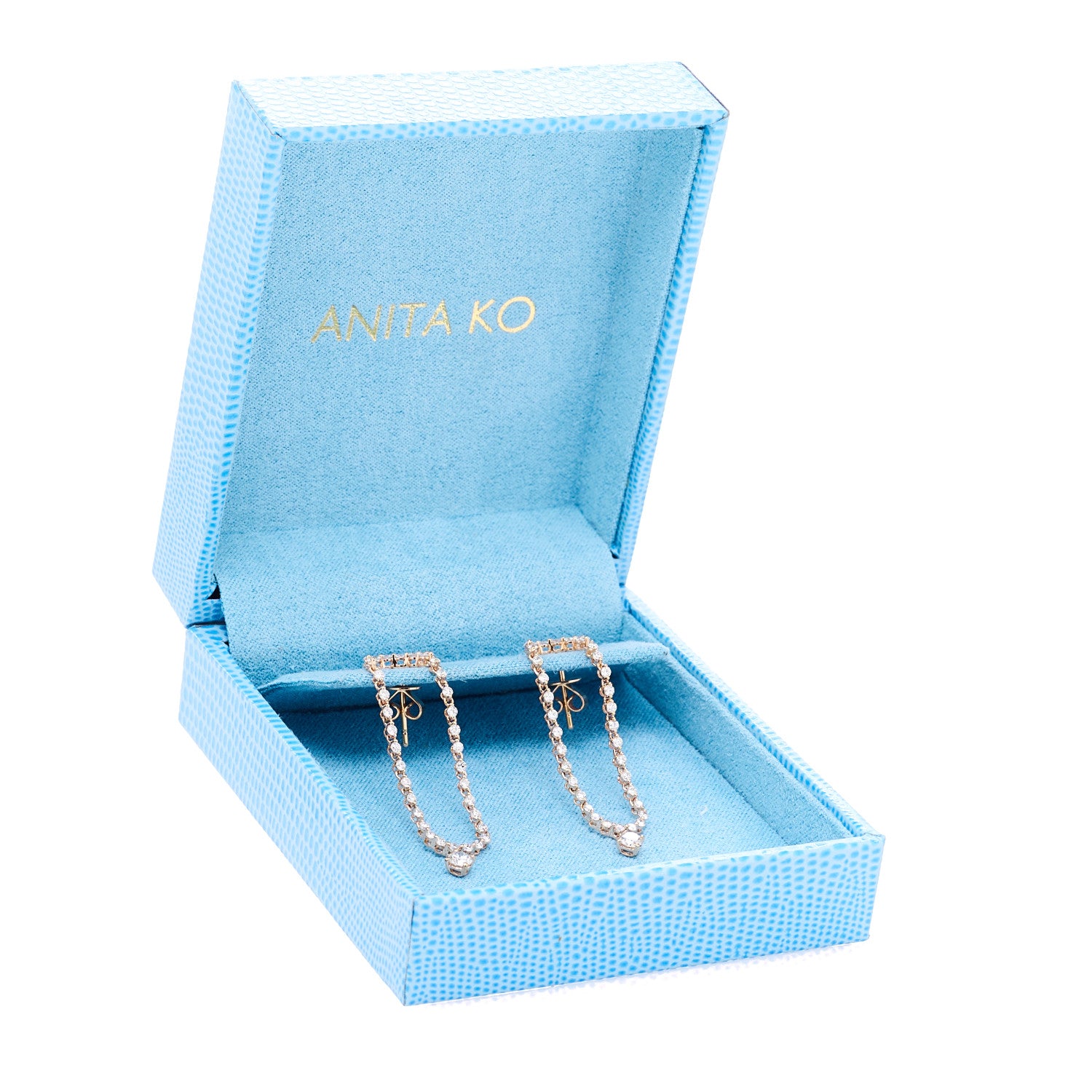 Anita Ko 18K Rose Gold Diamond Loop Earrings 5 of 5