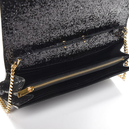 Saint Laurent Glitter Galactica Monogram Chain Wallet 5 of 7